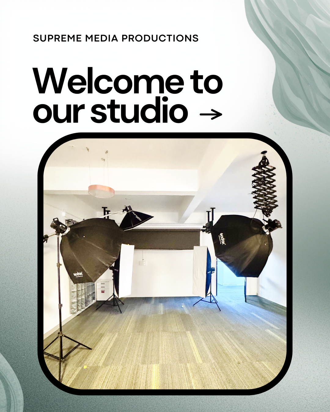 Welcome to Supreme Media Productions studio space with professional photography lighting in Bangalore